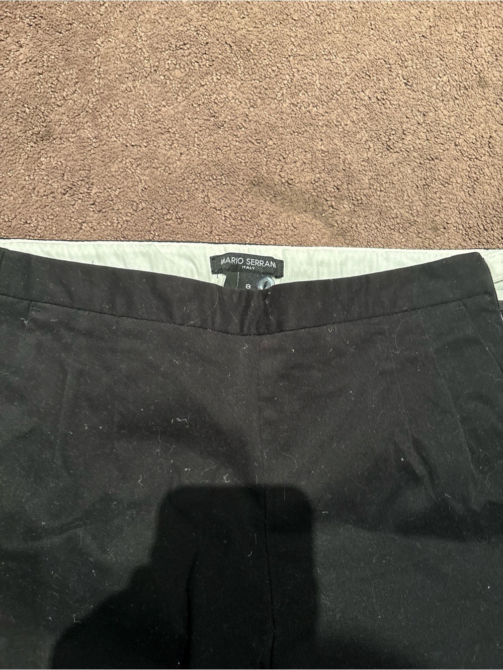 Mario Serrani Black and White Lined Waistband Pants